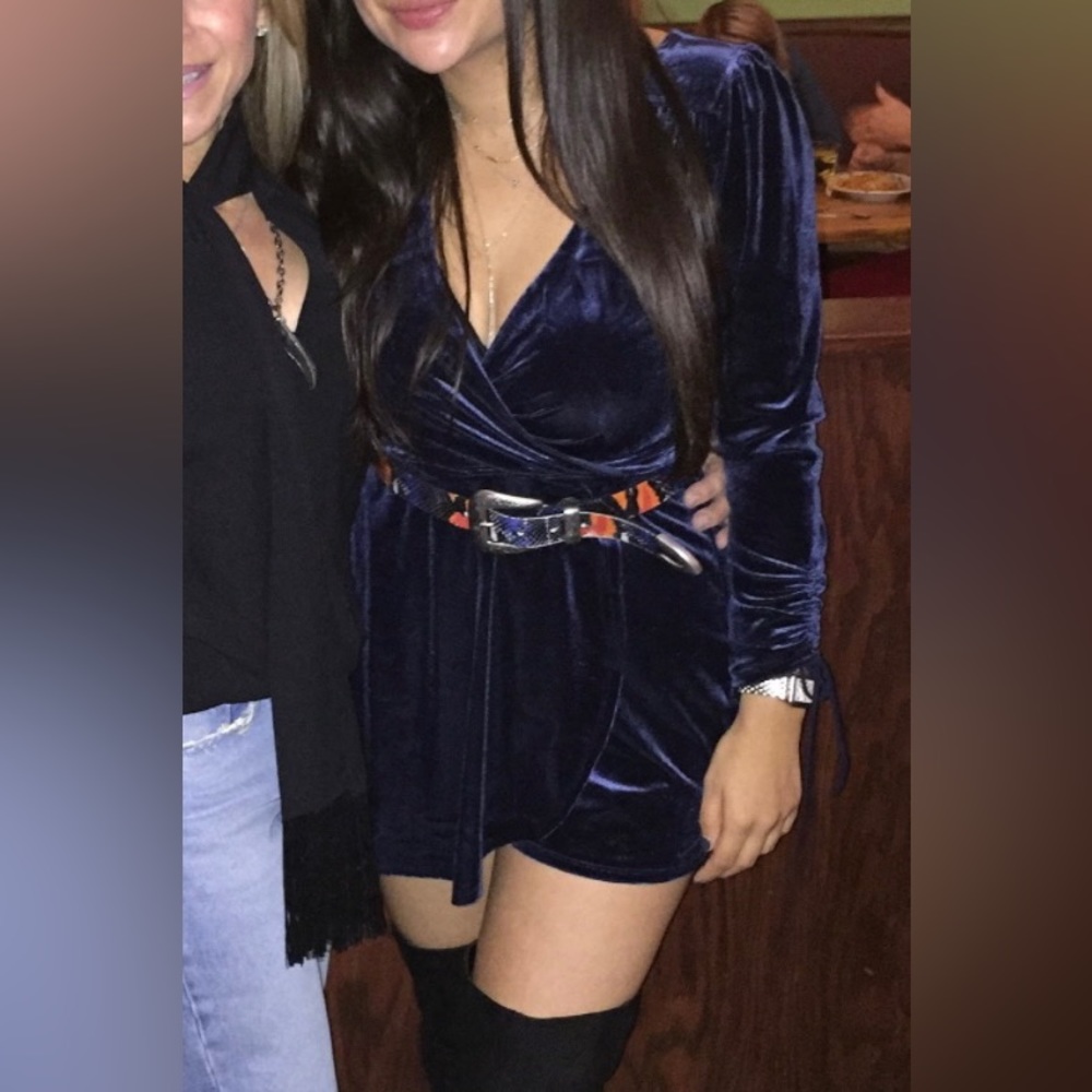 Urban Outfitters Splice Velvet Romper